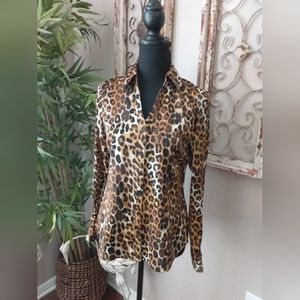 Express Animal Print Ladies Long-sleeved Blouse